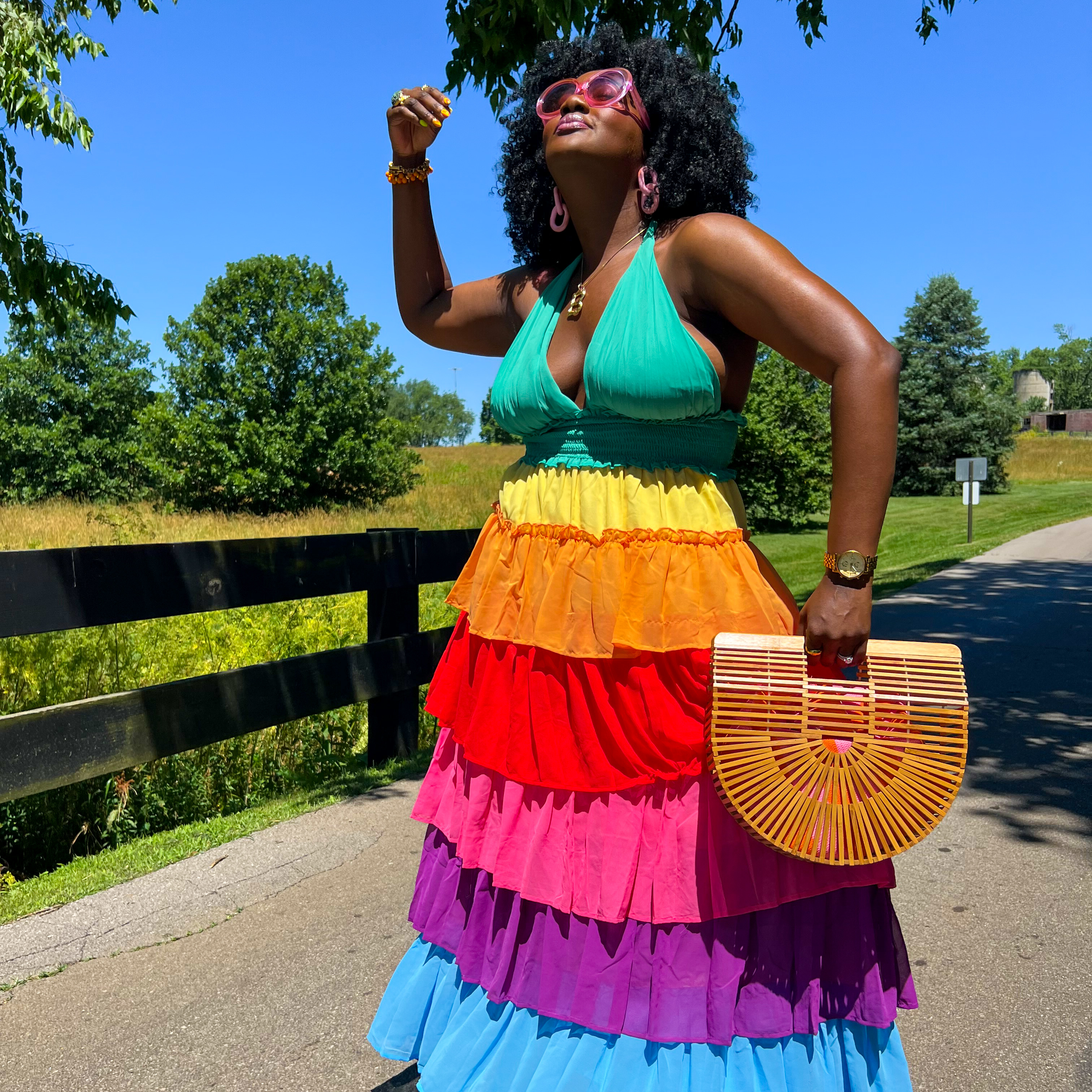 Tiered discount skirt rainbow