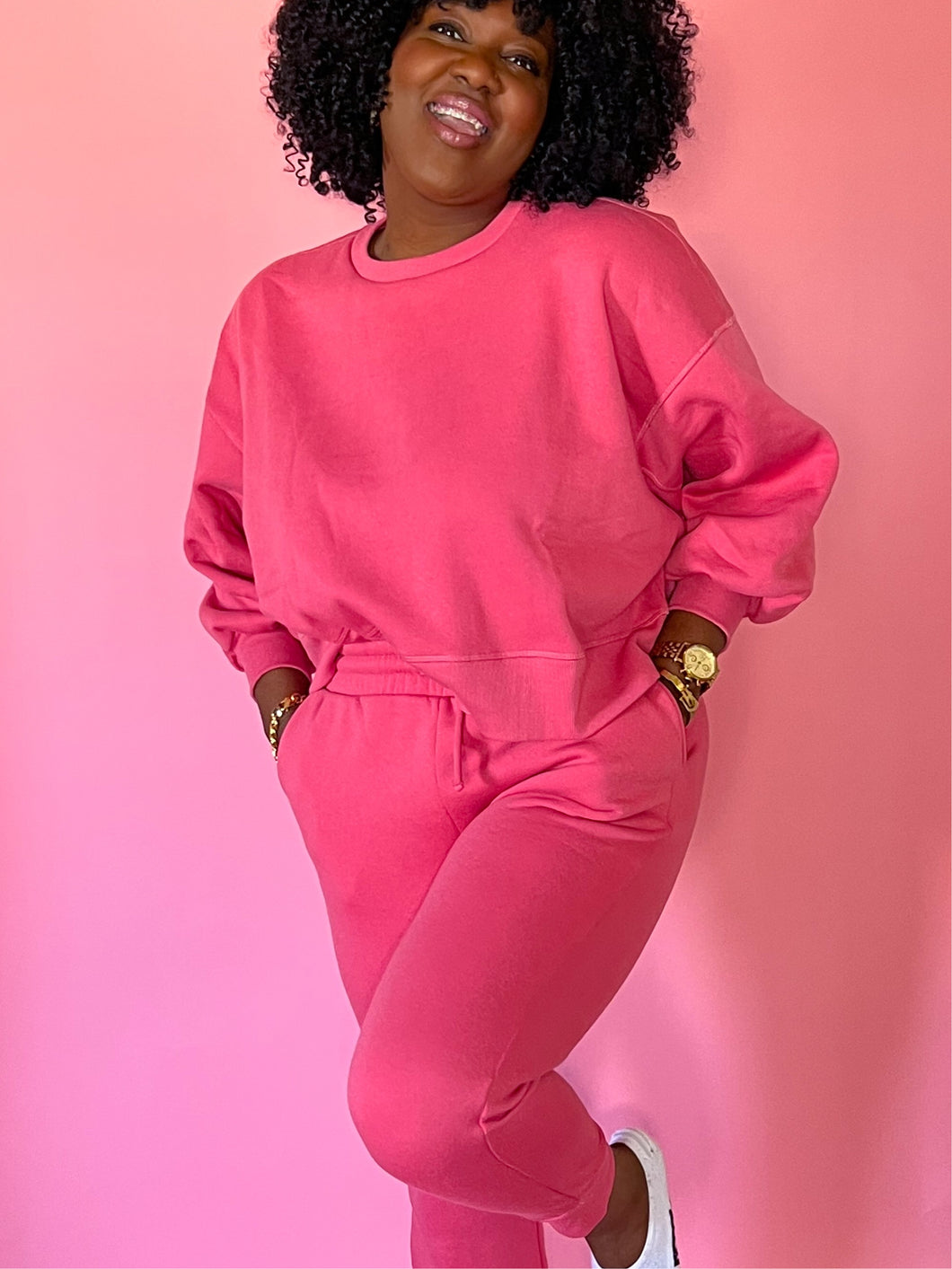 Rosè Pink Luxe Jogger Set